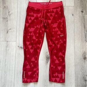 Nike Womens Red/Pink Geometric Pattern Women’s Leggings Small